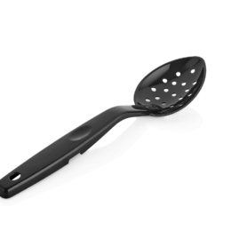 Ложка гарнирная 295мм чёрная из поликарбоната перфорированная по 48 шт/уп