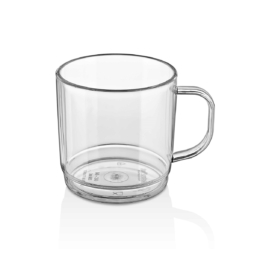 Кружка кофейная/чайная «Classique» 250мл d75мм h75мм прозрачная круглая с ручкой из поликарбоната по 100 шт/уп