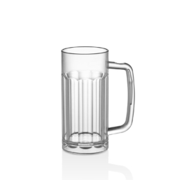 Кружка пивная 360мл d68мм h145мм матовая круглая с ручкой из поликарбоната по 100 шт/уп