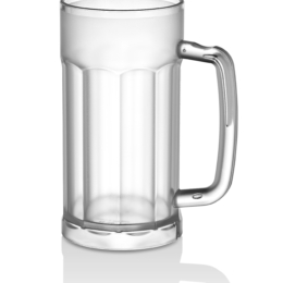 Кружка пивная 580мл d80мм h160мм матовая круглая с ручкой из поликарбоната по 50 шт/уп