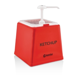 Диспенсер для соуса прямоугольный 225×210мм h225мм 2.5л с дозатором (25 мл) п/п красный /1/