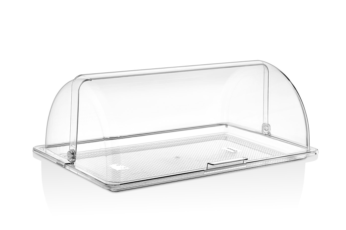 Поднос для подачи 1/1 прозрачный с крышкой Roll-Top из поликарбоната по 1 шт/уп