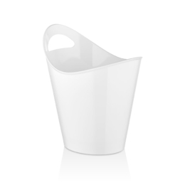 Ведро для шампанского 4л 260×200/160×130мм h280мм белое из поликарбоната с ручкой для 1-й бутылки по 6 шт/уп