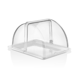Поднос для подачи 1/2 белый с крышкой Roll-Top из поликарбоната по 1 шт/уп