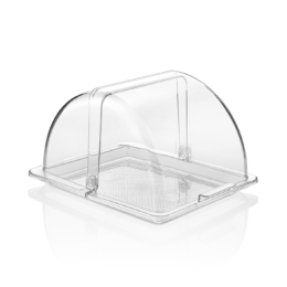 Поднос для подачи 1/2 прозрачный с крышкой Roll-Top из поликарбоната по 1 шт/уп