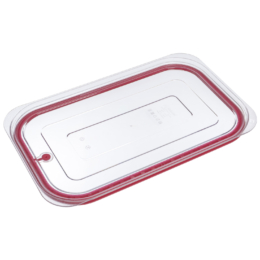 Крышка для гастроёмкости 1/1 нерж. прозрачная из поликарбоната с красной силикон. вставкой по 1 шт/уп6/