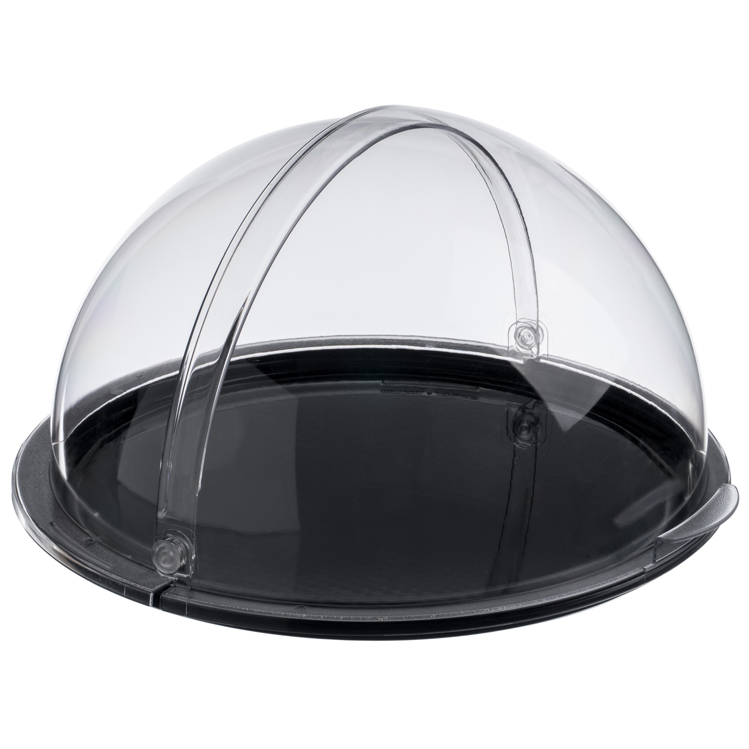 Поднос для подачи d38.5см чёрный с крышкой Roll-Top круглый из поликарбоната по 1 шт/уп