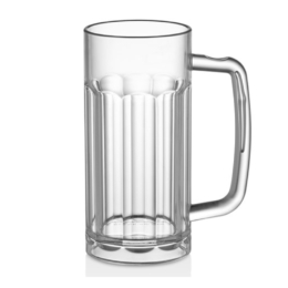 Кружка пивная 360мл d68мм h145мм матовая круглая с ручкой из поликарбоната по 100 шт/уп