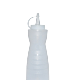 Ёмкость для соуса 375мл d67мм h200мм пластиковая фигурная с крышкой прозрачная по 24 шт/уп