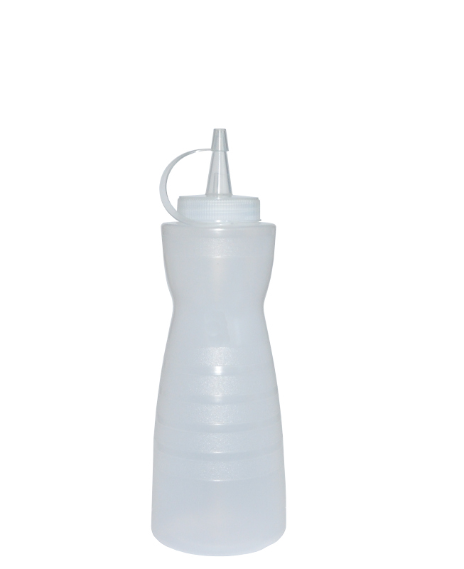 Ёмкость для соуса 375мл d67мм h200мм пластиковая фигурная с крышкой прозрачная по 24 шт/уп