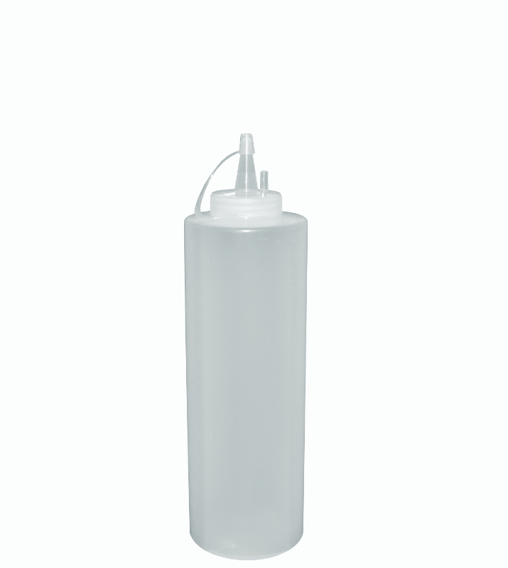 Ёмкость для соуса 700мл d70мм h243мм пластиковая с крышкой прозрачная по 24 шт/уп