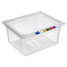 Гастроёмкость 1/2-150 8.9л п/п прозрачная с крышкой по 8 шт/уп