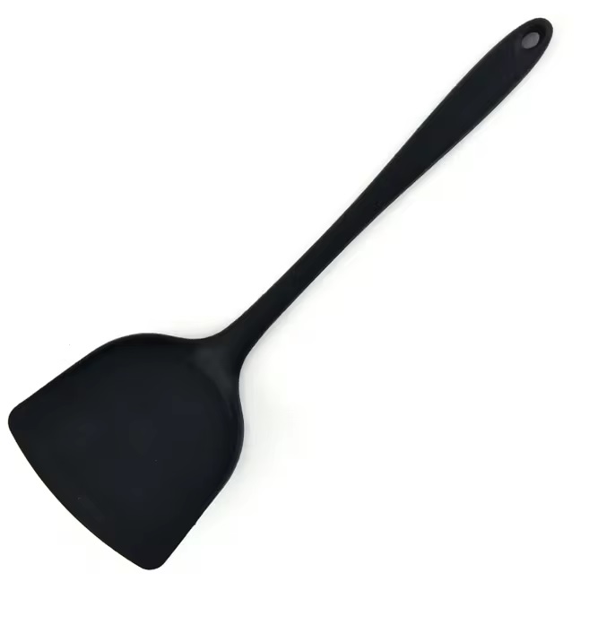 Лопатка кухонная для антиприг. поверхн. 33 см. изогнутая раб. часть 10*9 см. силикон широкая /1/
