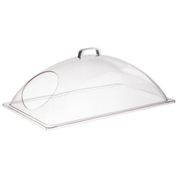 Крышка GN1/1 54*33 см. h=20 см. особопрочный пластик (SAN), прозрачная, с боковым отверстием /1/