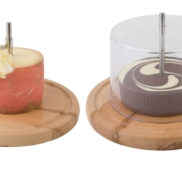 Нож для твердых сыров и шоколада d=22 см. на дерев. подставке с крышк. APS /1/8/