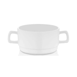Тарелка суповая круглая 350мл d100мм h60мм белая с двумя ручками из поликарбоната по 100 шт/уп
