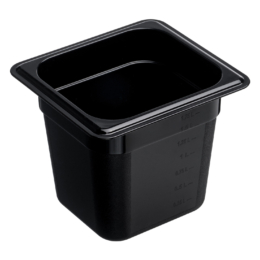 Гастроемкость 1/6-150 2,1л чёрная без крышки глубокая из поликарбоната по 1 шт/уп