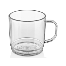 Кружка кофейная/чайная «Classique» 250мл d75мм h75мм прозрачная круглая с ручкой из поликарбоната по 100 шт/уп