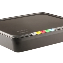 Гастроёмкость 1/2-40 2.3л чёрная без крышки глубокая пластиковая по 24 шт/уп