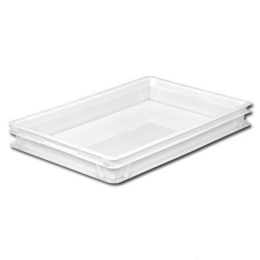 Контейнер для теста 600*400* 75 мм. (-30/+60°C) прямой, сплошной, морозостойкий, белый полиэтилен /1/128/