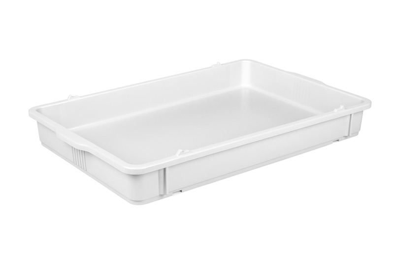 Контейнер для теста 650*430*80 мм. (-20/+70) прямой, сплошной, белый, полипропилен /1/2/