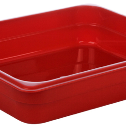 Гастроёмкость 1/2-65 3.8л красная без крышки глубокая пластиковая по 14 шт/уп