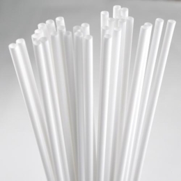 Трубочки 370×5.2мм для сахарной ваты прямые белые по 500 шт/уп