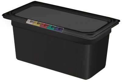 Гастроёмкость 1/3-150 5.5л чёрная без крышки глубокая пластиковая по 12 шт/уп