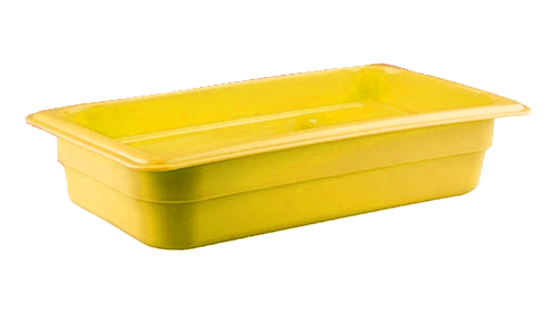 Гастроёмкость 1/3-65 2.4л жёлтая без крышки глубокая пластиковая по 7 шт/уп