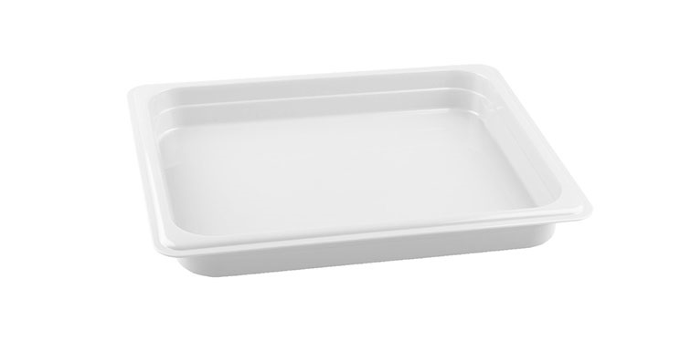 Гастроёмкость 1/2-40 2.3л белая без крышки глубокая пластиковая по 24 шт/уп