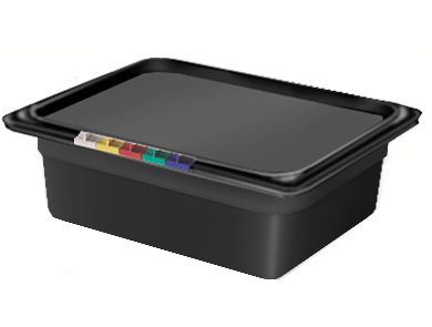 Гастроёмкость 1/2-100 6л чёрная без крышки глубокая пластиковая по 12 шт/уп