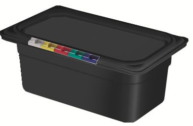 Гастроёмкость 1/4-100 2.8л чёрная без крышки глубокая пластиковая по 24 шт/уп