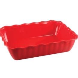 Салатник прямоугольный 4000мл 330×265мм h80мм красный пластиковый с волнистыми краями по 14 шт/уп