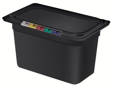 Гастроёмкость 1/4-150 4л чёрная без крышки глубокая пластиковая по 16 шт/уп