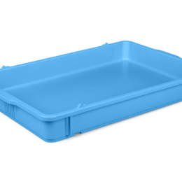 Контейнер для теста 650*430* 80 мм. (-20/+70) прямой, сплошной, голубой, полипропилен /1/2/