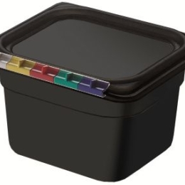 Гастроёмкость 1/6-100 1.6л чёрная без крышки глубокая пластиковая по 12 шт/уп