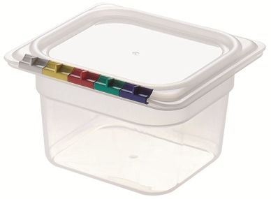 Гастроёмкость 1/6-100 1.6л прозрачная без крышки глубокая из поликарбоната по 12 шт/уп