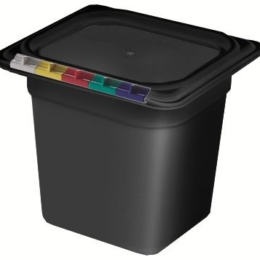 Гастроёмкость 1/6-150 2.2л чёрная без крышки глубокая пластиковая по 8 шт/уп