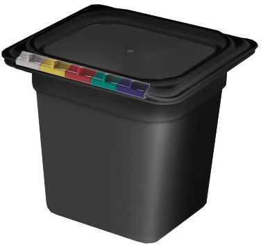 Гастроёмкость 1/6-150 2.2л чёрная без крышки глубокая пластиковая по 8 шт/уп