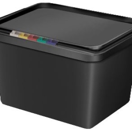 Гастроёмкость 1/2-200 11.7л чёрная без крышки глубокая пластиковая по 6 шт/уп