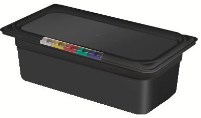 Гастроёмкость 1/3-100 3.8л чёрная без крышки глубокая пластиковая по 6 шт/уп