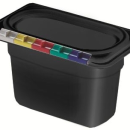 Гастроёмкость 1/9-100 0.9л чёрная без крышки глубокая пластиковая по 18 шт/уп