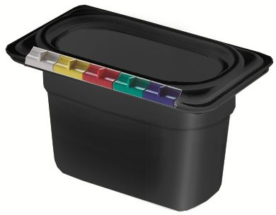 Гастроёмкость 1/9-100 0.9л чёрная без крышки глубокая пластиковая по 18 шт/уп