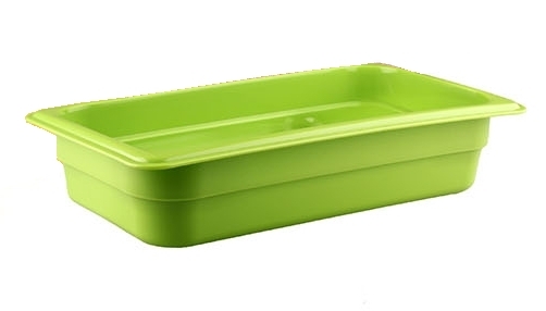 Гастроёмкость 1/3-65 2.4л зелёная без крышки глубокая пластиковая по 7 шт/уп