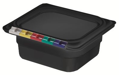 Гастроёмкость 1/6-65 1л чёрная без крышки глубокая пластиковая по 14 шт/уп