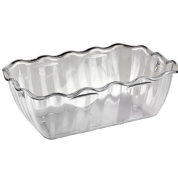 Салатник прямоугольный 2000мл 260×175мм h80мм прозрачный пластиковый с волнистыми краями по 9 шт/уп