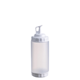 Ёмкость для соуса  500мл d70мм h200мм c 2 белыми крышками носиком и колпачком прозрачная по 96 шт/уп