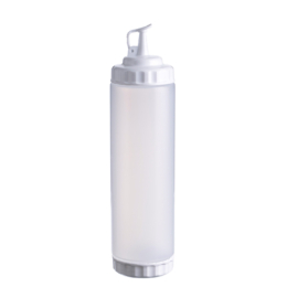 Ёмкость для соуса  750мл d70мм h270мм c 2 белыми крышками носиком и колпачком прозрачная по 96 шт/уп