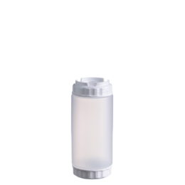 Ёмкость для соуса  500мл d70мм h200мм c 2 белыми крышками и силиконовым носиком прозрачная по 96 шт/уп