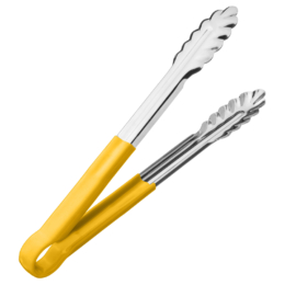 Щипцы кухонные универсальные 300мм металлические желтая ручка по 120 шт/уп